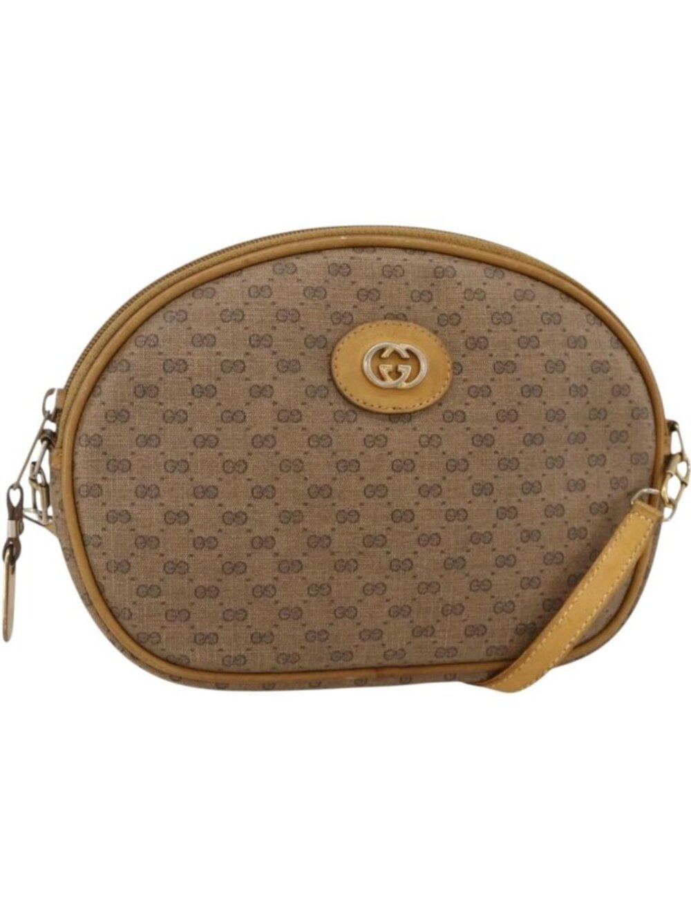 GUCCI Micro GG Supreme Shoulder Bag PVC Beige Gold 007 104 0013